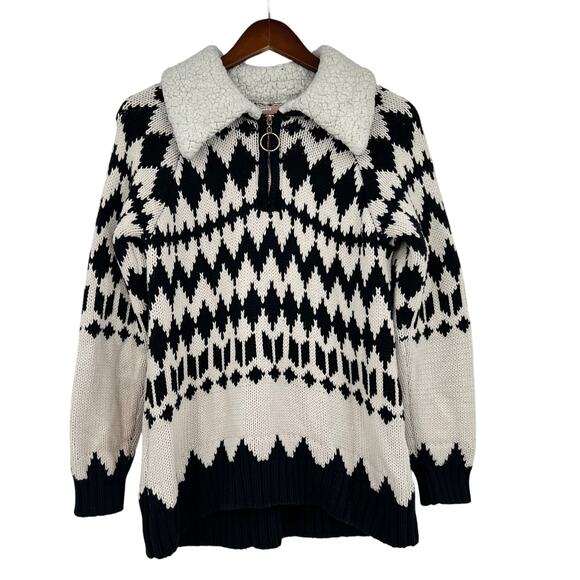 Show Me Your Mumu Sun Valley Pullover black & white geometric abstract medium - Picture 3 of 9